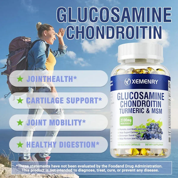 Glucosamine Chondroitin - Joint Support Supplement To Reduce Inflammation, Relieve Knee Pain and Improve Joint Mobility