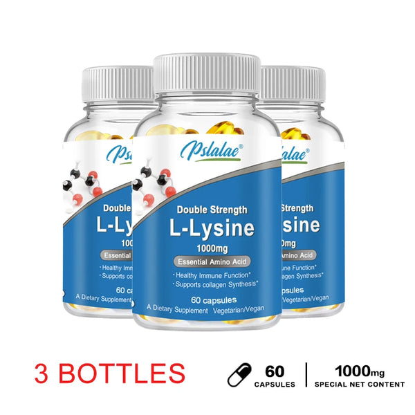 L -lysine Capsules - Amino Acid Immune Support Supplement - Vegetarian, Non Gmo, and Gluten Free Formula