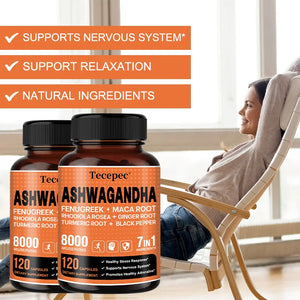Organic Ashwagandha Extract Supplement - Supports Healthy Brain and Nervous System Function, Sleep, Mood, Balanced Energy Levels