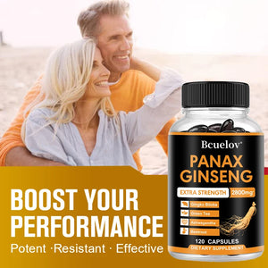 Ginseng Root + Ginkgo Biloba Supplement - Helps Improve Muscle Strength, Relieve Fatigue, Increase Energy, Focus and Vitality