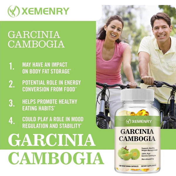 Garcinia Cambogia Capsules - Burn Fat, Detoxify, Appetite Suppression, Boost Metabolism, Weight Management Supplement