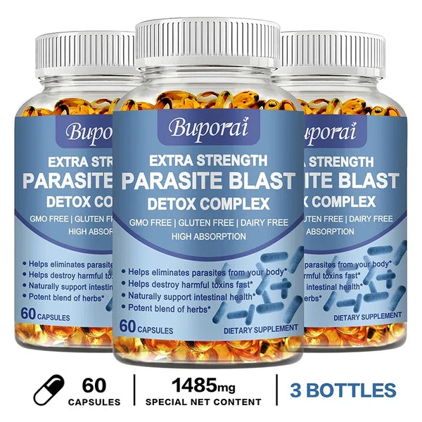 Parasite Blast Detox Complex - Gut Health Supplement, Digestive Health, Intestinal Cleansing and Detoxification, Bloating & Gas