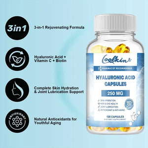 Hyaluronic Acid Supplement with Vitamin C and Biotin - Improves Metabolism and Promotes Healthy Skin