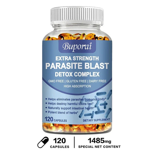 Parasite Blast Detox Complex - Gut Health Supplement, Digestive Health, Intestinal Cleansing and Detoxification, Bloating & Gas