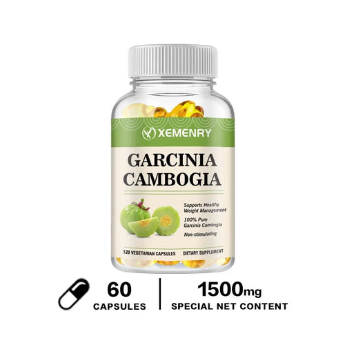 Garcinia Cambogia Capsules - Burn Fat, Detoxify, Appetite Suppression, Boost Metabolism, Weight Management Supplement