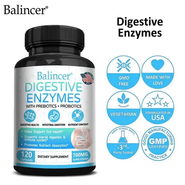 Digestive Enzyme Probiotic Capsules with Prebiotic