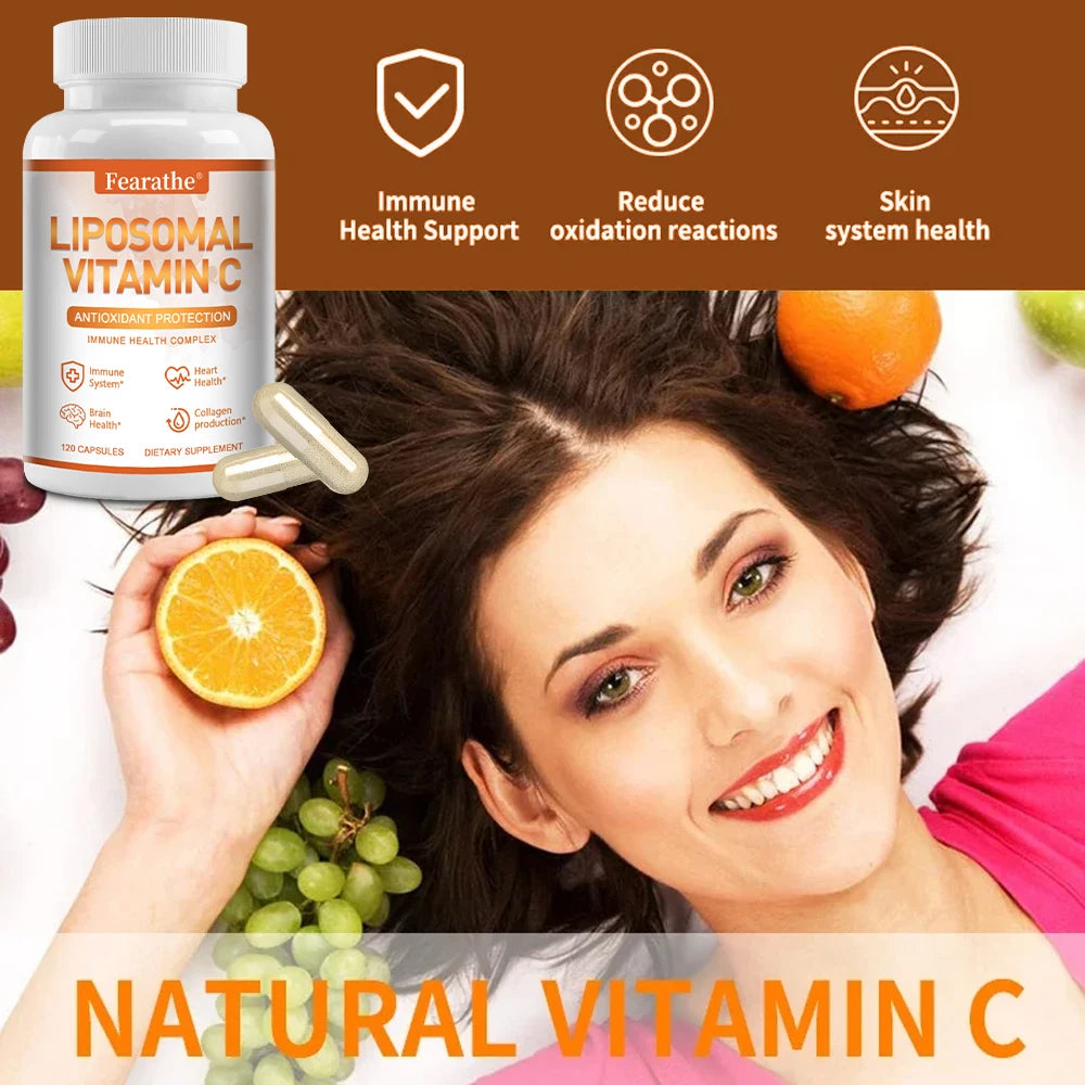 Liposomal Vitamin C Supplement - Highly Absorbed for Immune Support, Collagen Production, Heart, Brain Health and Antioxidants