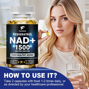 NAD+ and Resveratrol Supplement To Help Support Cell Regeneration, Natural Energy, Focus and Memory