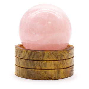 Gemstone Sphere 50mm - Rose Quartz with Stand