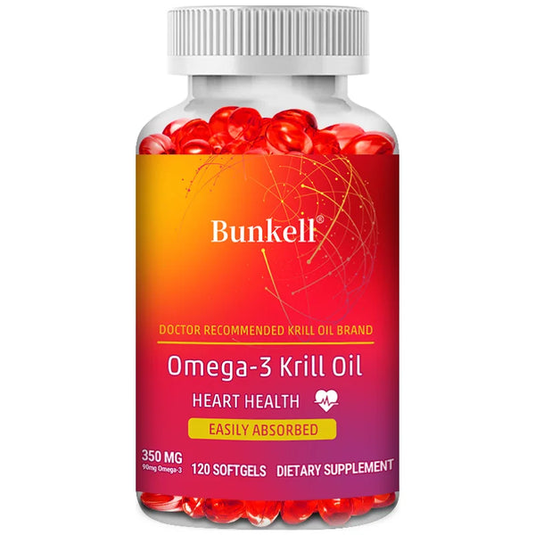 Antarctic Krill Oil 350mg Omega 3 Fatty Acid Supplement, EPA & DHA Softgels, Phospholipids, Antioxidant Astaxanthin Heart Health