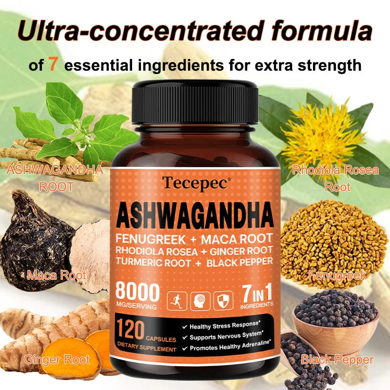 Organic Ashwagandha Extract Supplement - Supports Healthy Brain and Nervous System Function, Sleep, Mood, Balanced Energy Levels