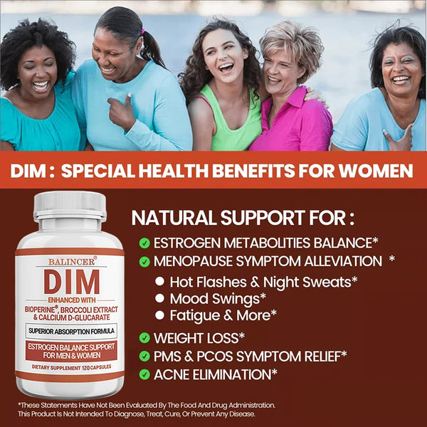 DIM Capsules - Estrogen Supplement for Men and Women
