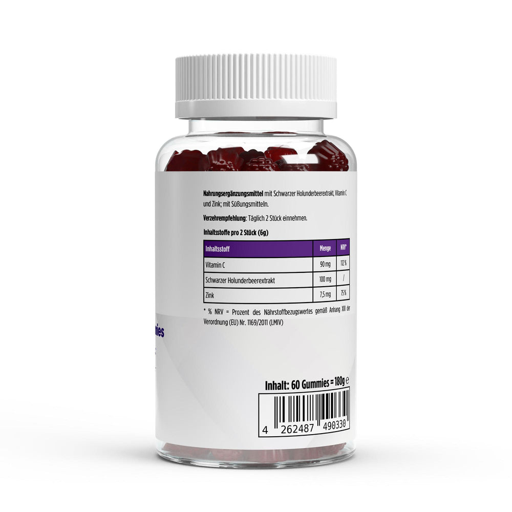 Elderberry + Vitamin C + Zinc Gummies - 60