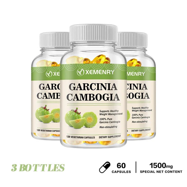 Garcinia Cambogia Capsules - Burn Fat, Detoxify, Appetite Suppression, Boost Metabolism, Weight Management Supplement