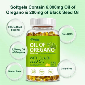 Oregano Oil Softgels - Oregano, Black Seed Oil,