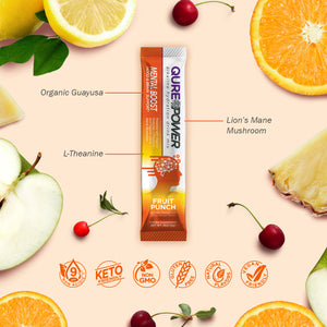 QURE Power Fruit Punch Mental Boost Support Stick (15pack)