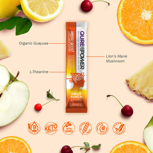 QURE Power Fruit Punch Mental Boost Support Stick (15pack)