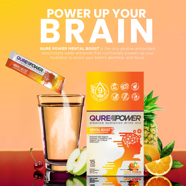 QURE Power Fruit Punch Mental Boost Support Stick (15pack)