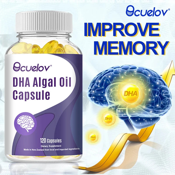 Omega-3 Capsules - Rich in DHA & EPA - Support Brain & Nervous System Health, Cardiovascular & Skin Health Dietary Supplement