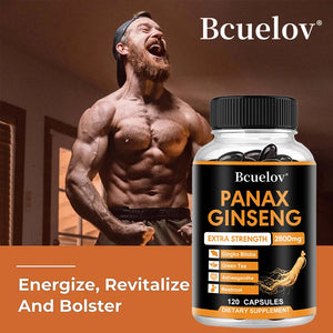 Ginseng Root + Ginkgo Biloba Supplement - Helps Improve Muscle Strength, Relieve Fatigue, Increase Energy, Focus and Vitality