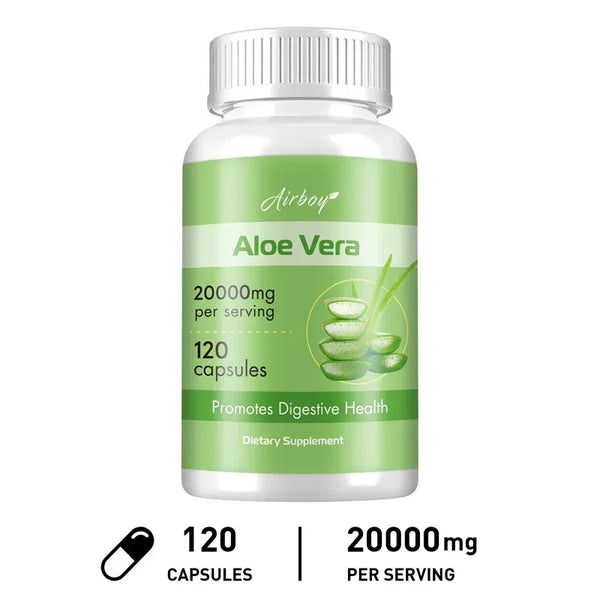 Aloe Vera - Helps Relieve Constipation Colon Cleansing and Detoxification Burns Fat and Manages Weight Metabolism Supplement