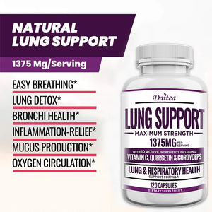 Lung Support Supplements - Detoxify The Lungs, Promote Oxygen Circulation, Support The Bronchial and Respiratory System