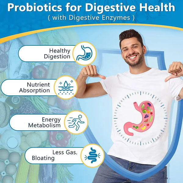 Digestive Enzyme Probiotic Capsules with Prebiotic