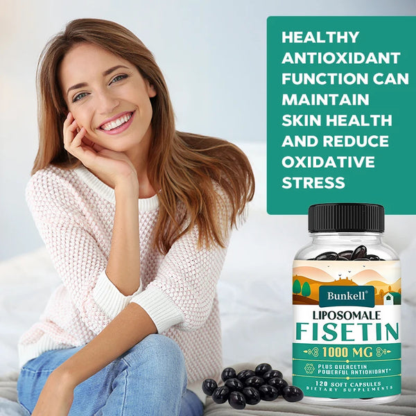 Liposomal Fisetin & Quercetin - High Potency 1200 Mg/Serving Combination Antioxidant Supplement