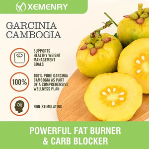 Garcinia Cambogia Capsules - Burn Fat, Detoxify, Appetite Suppression, Boost Metabolism, Weight Management Supplement
