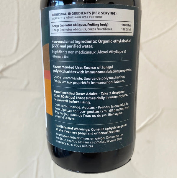 Chaga Tincture Dual Extract 4 oz