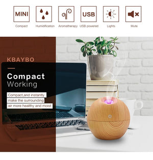USB Aroma Essential Oil Diffuser Ultrasonic Cool Mist Humidifier Air