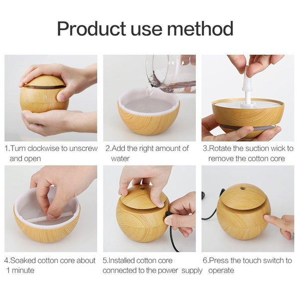 USB Aroma Essential Oil Diffuser Ultrasonic Cool Mist Humidifier Air